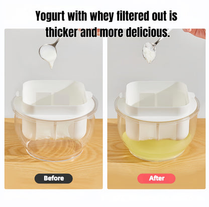 Yogurt Strainer with Spring-[2.2QT/0.56GAL] Large Capacity, [1.16QT/0.29GAL] Filter Volume, 304 Stainless Steel Mesh Yogurt Maker, BPA-Free Detachable Greek Yogurt Strainer for Homemade Thick Yogurt