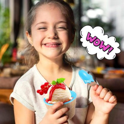 Direct Ice Cream Cups with Spoons, Large Plastic Dish with Spoon, Dessert Sundae Frozen Yogurt Bowls Set of 24