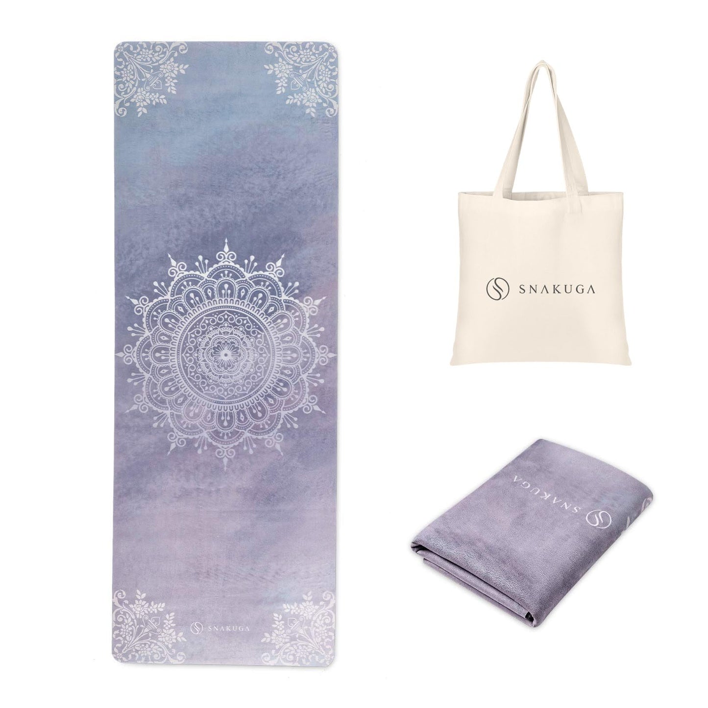 Travel Yoga Mat, Non Slip Exercise Suede Mat with Carry Bag, All-Purpose Fitness Mat with High Density Anti-Tear Surface for Women, Ideal for Pilates Workout (72'' x 24'' x 1.5mm Thick)