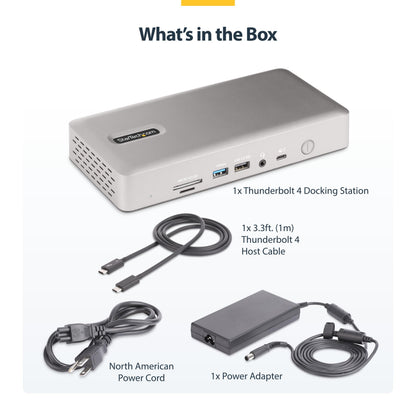 StarTech.com Thunderbolt 4 Dock - Dual 4K MacBook Pro and M4 Air, Quad Monitor 4K Windows, 16 Port 40Gbps Laptop Docking Station with 100W Charging, 2 x HDMI, 2 x DisplayPort (132N-TB4USB4DOCK)