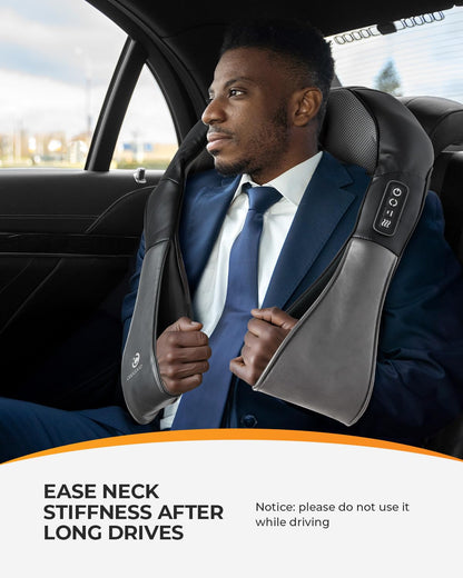 CooCoCo Shiatsu Neck and Back Massager,HSA Eligible,Cordless Neck Shoulder Massager for Pain Relief Deep Tissue,6D Kneading Massager with Dual-Zone Heat and Larger Size, Birthday Gifts for Dad Mom