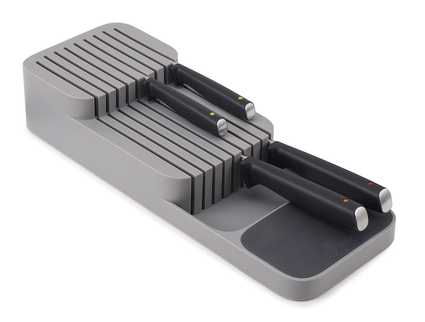 Joseph Joseph DrawerStore Knife Organizer, holds up to 9 knives, Kitchen Organization & Drawer Storage – Compact, Gray