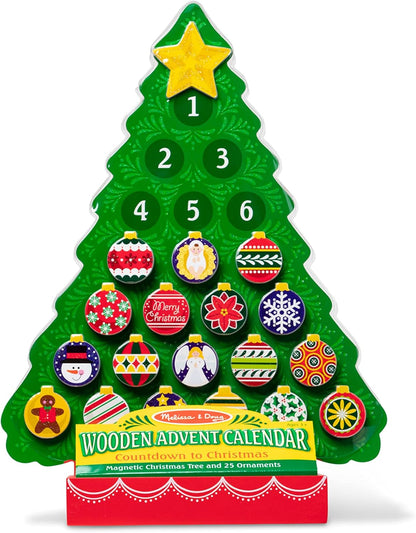 Melissa & Doug Wooden Advent Calendar - Magnetic Christmas Tree with 25 Fun Magnets