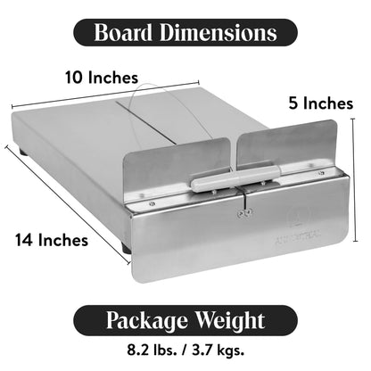 Cheese Stainless Steel Cutting Board And Replacement Wires - 6 Wires 24" + 2 Pairs of Handles + 1 Cheese Cutting Board, Silver