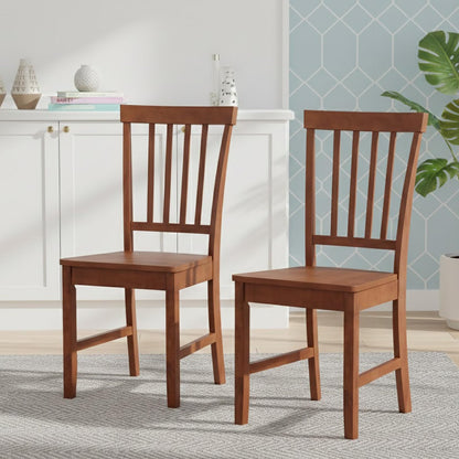 ERGOMASTER Dining Chairs Set of 4 Walnut Wood Chairs with Back for Restaurant Dining Room