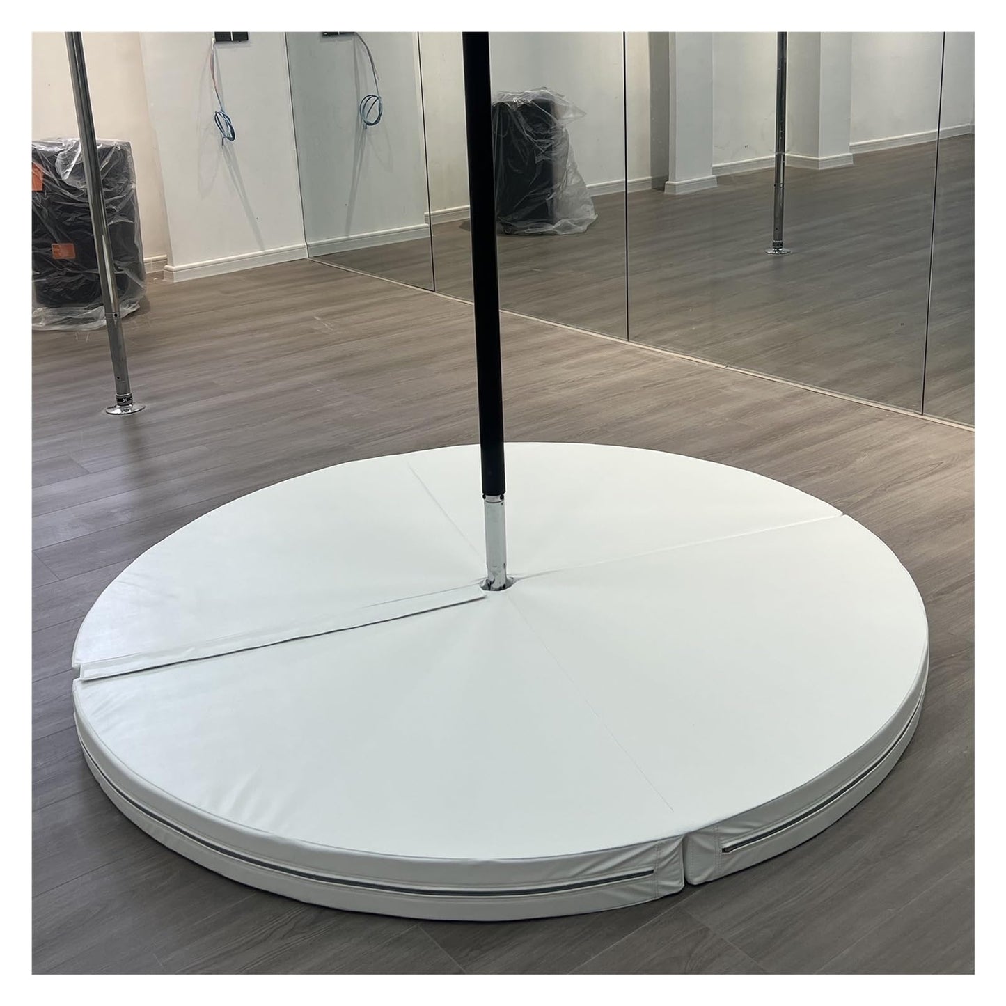 Pole Dance Mat, Fitness Gymnastic Yoga Safety Protection Pad, Foldable Shock Absorption Round Pole Crash Mat