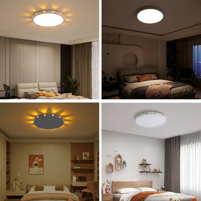 Anmaice 12in 24Watt Flush Mount led Ceiling Light fixtures.Remote Control Dimmable Ceiling Lights for Bedroom, Dining Room, Kitchen, Round White