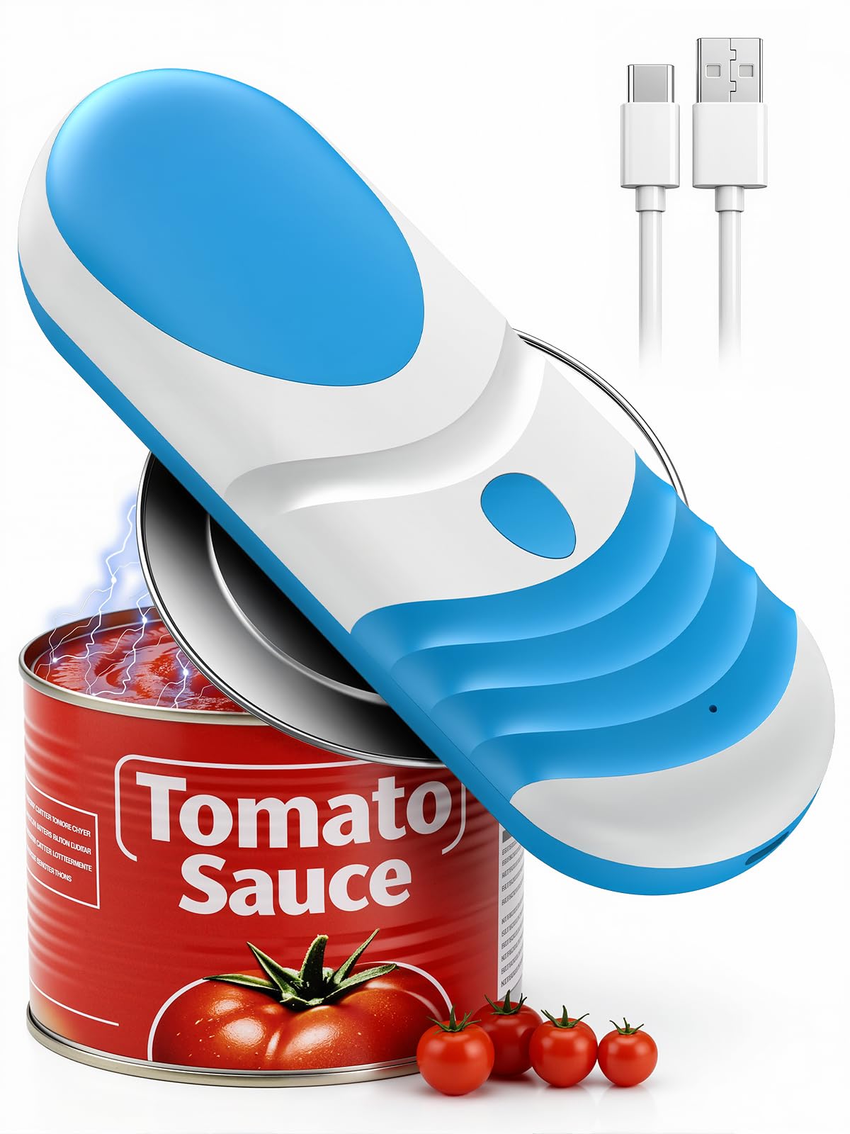 One Touch Electric Can Opener Automatic Can Opener for Seniors, Rechargeable Smooth Edge Can Opener with Magnetic Cover Catch, Food Safe Kitchen Gadget for Arthritis Hands