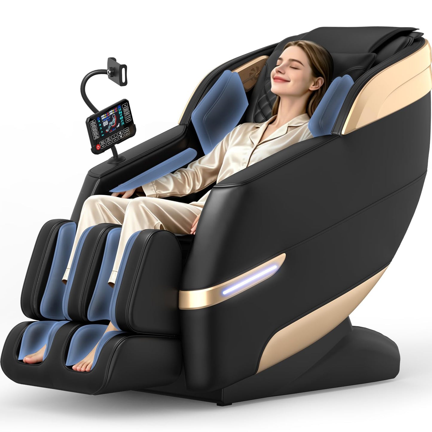 YONISEE 4D Massage Chair Full Body, 2026 Zero Gravity SL-Track Shiatsu Massage Recliner with Body Scan, AI Control, Heating, Airbags, Foot Rollers, Bluetooth Speaker, Led Light for Home and Office