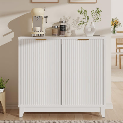 Double Tilt Out Trash Can Cabinet with Odor Control, Outlets, Fluted Trash Cabinet 13 Gallon Hidden Bin Storage, Modern Kitchen Cabinet with Soft-Close Door, Laundry Hamper Cabinet for Bathroom