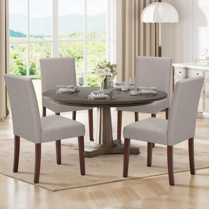 MALOL Upholstered Dining Chairs Set of 4, Modern Fabric Dining Room Chair, Wooden Dining Chair, Kitchen Side Chairs, Farmhouse Dinner Chair with High Back for Kitchen, Brown