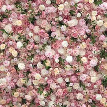 UYCVT Handmade Romantic Pink Flowers with Green Wall Large Artificial Flower Wall Backdrop Panels, Rose Wedding Backdrop 3D Floral Wall Fabric Flower Wall for Party B-200 * 200cm/6.56 * 6.56FT