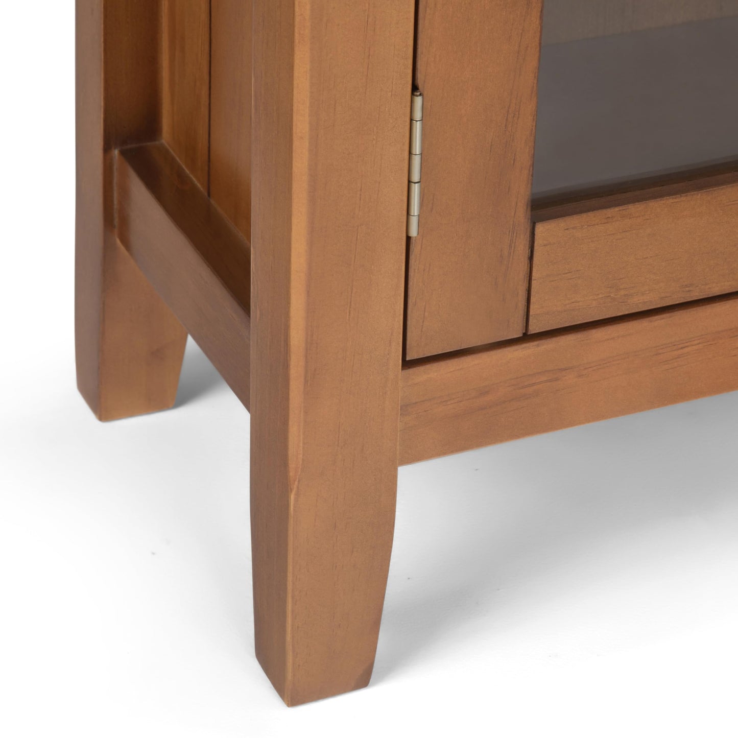SIMPLIHOME Acadian Storage Cabinet - 36 inch Wide Solid Wood Entryway Storage Cabinet in Light Golden Brown, Transitional Cabinet for Hallway or Living Room with 2 Drawers and Adjustable Shelves