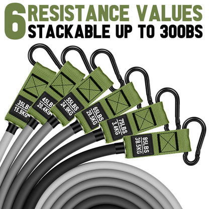 Heavy Resistance Bands for Working Out, 300lbs/360lb/420lb Exercise Bands Workout Bands with Handles, Door Anchor, Ankle Straps, Home Gym Workout Equipment for Men Fitness Strength Training Stretching