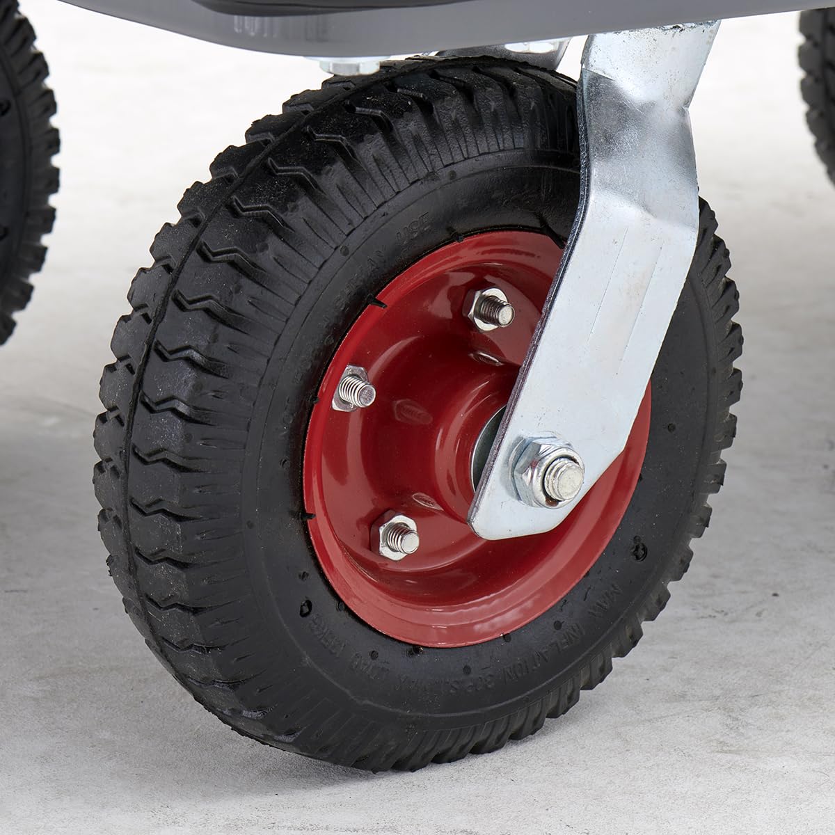 Commercial Heavy Duty Platform Truck, 600 lb. Capacity Big Wheel Flatbed Cart, Pneumatic Casters, Folding Handle Design
