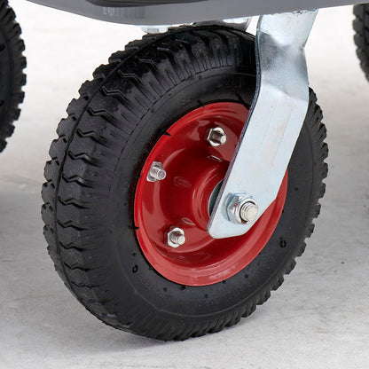 Commercial Heavy Duty Platform Truck, 600 lb. Capacity Big Wheel Flatbed Cart, Pneumatic Casters, Folding Handle Design