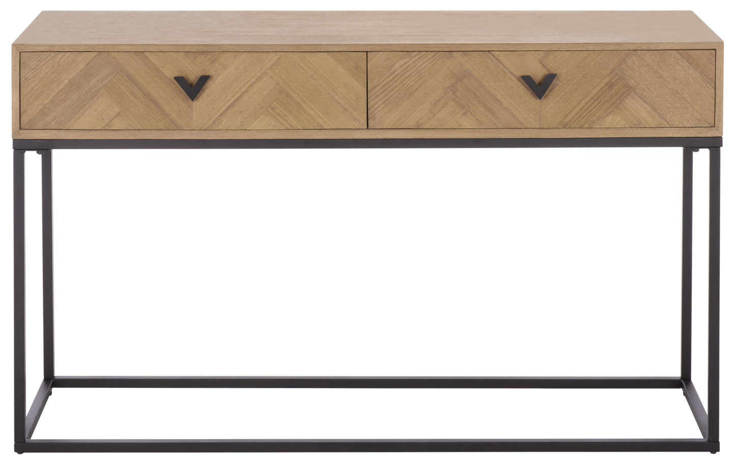 SAFAVIEH Couture Collection - Sherriandra Natural & Black Metal Console Table with 2 Drawers, Modern Accent (SFV3010A)
