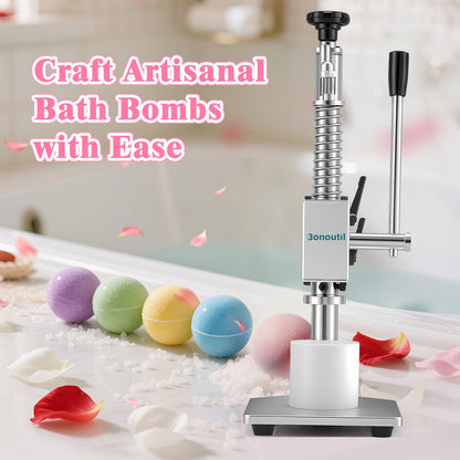 Bonoutil Bath Bomb Press Machine with 6 Molds, Heavy Duty Adjustable Height Bath Bomb Machine DIY Soap Press