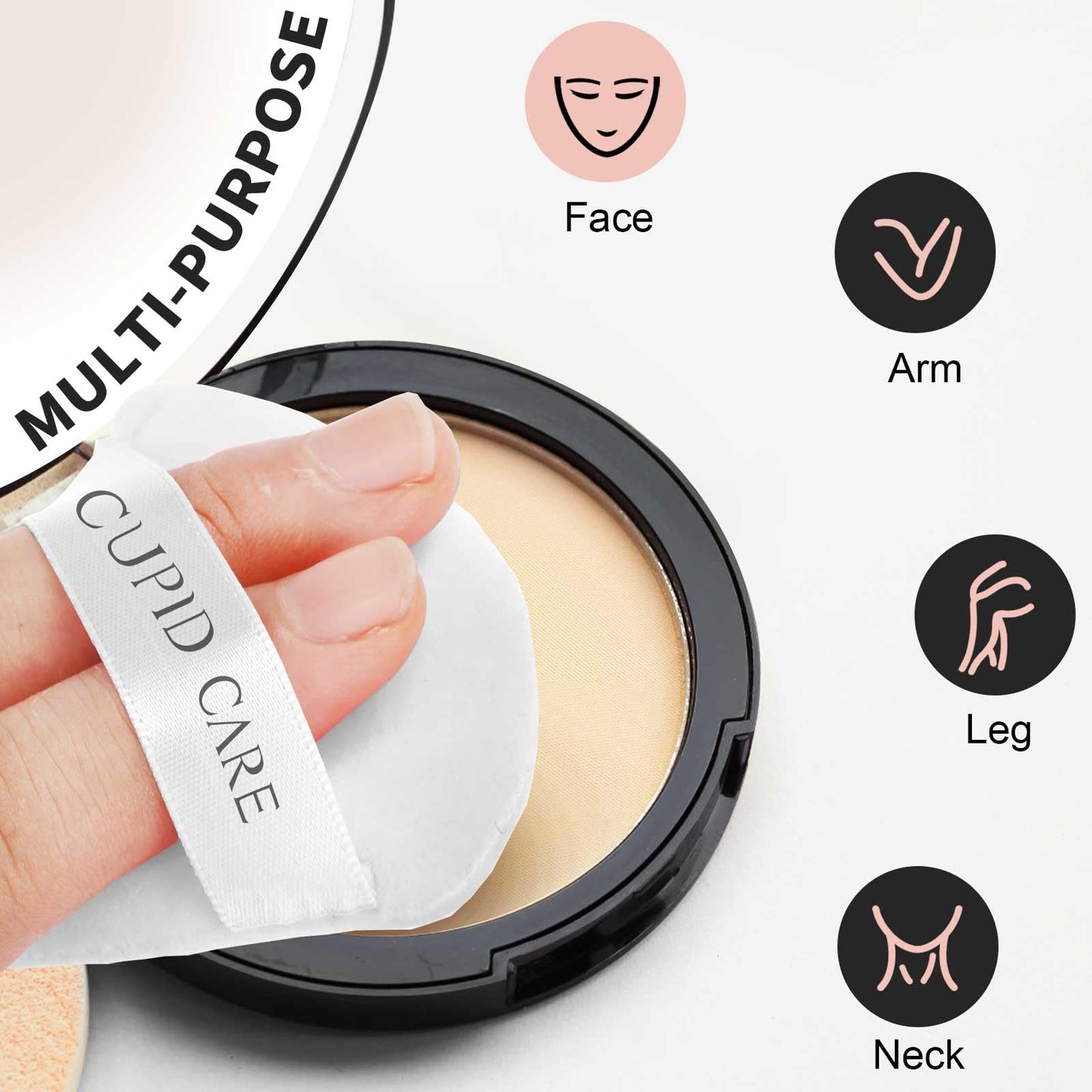 6 Pcs Triangle Powder Puff with 2 Travel Cases, Setting Powder Puffs for Face, Velour Makeup Puff for Loose Powder Body Powder, Blender Sponge Foundation Blending Sponges Beauty Tools
