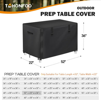 52 Inch 52 inch 52"L 22"W 36"H Outdoor Prep Table Cover with Split Zipper for Keter Unity XL Portable Outdoor Table