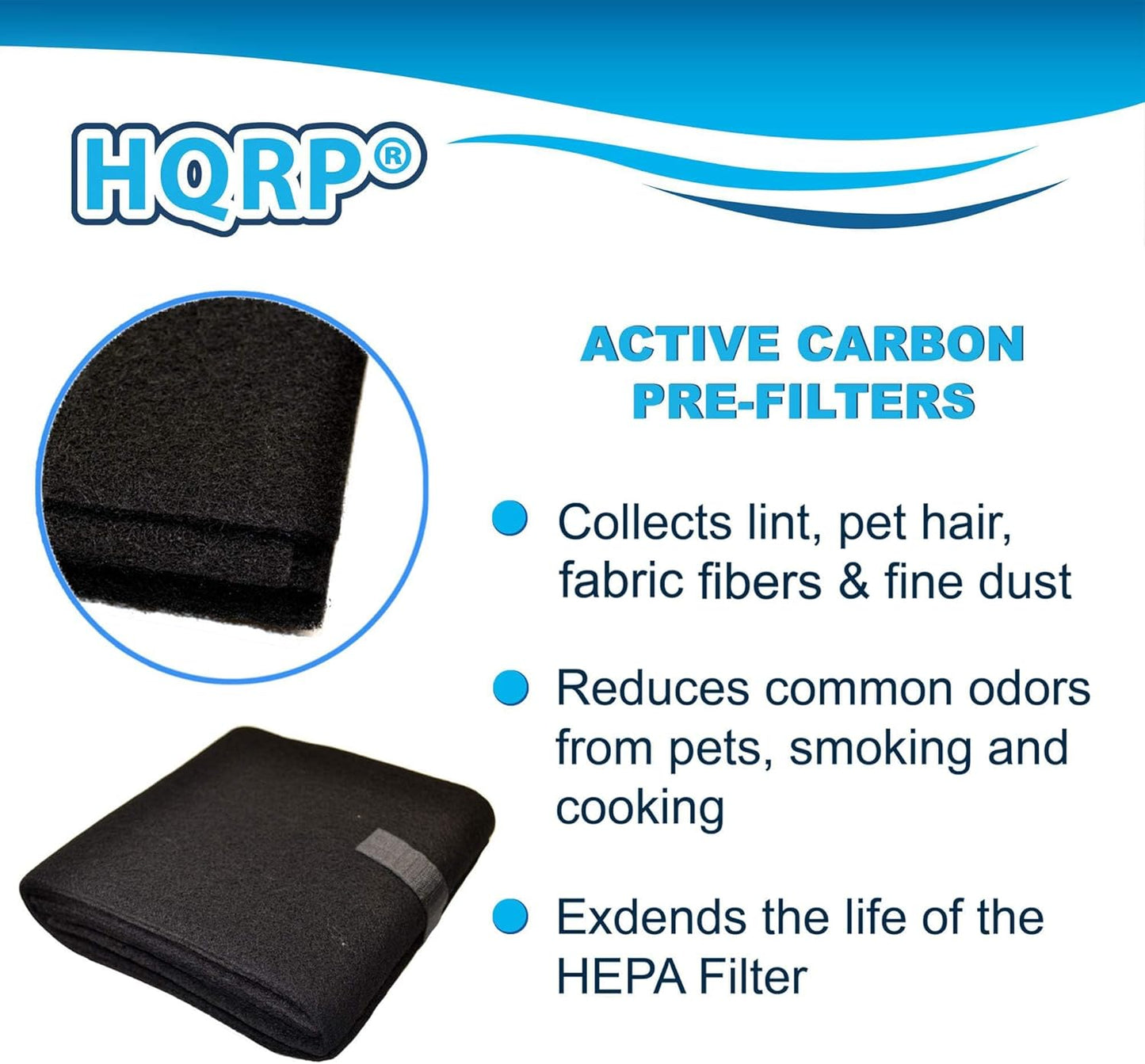 HQRP 2-Pack Carbon Filter Compatible with Honeywell Models HPA300, 50100, 50150, 50250-S, 17000-S