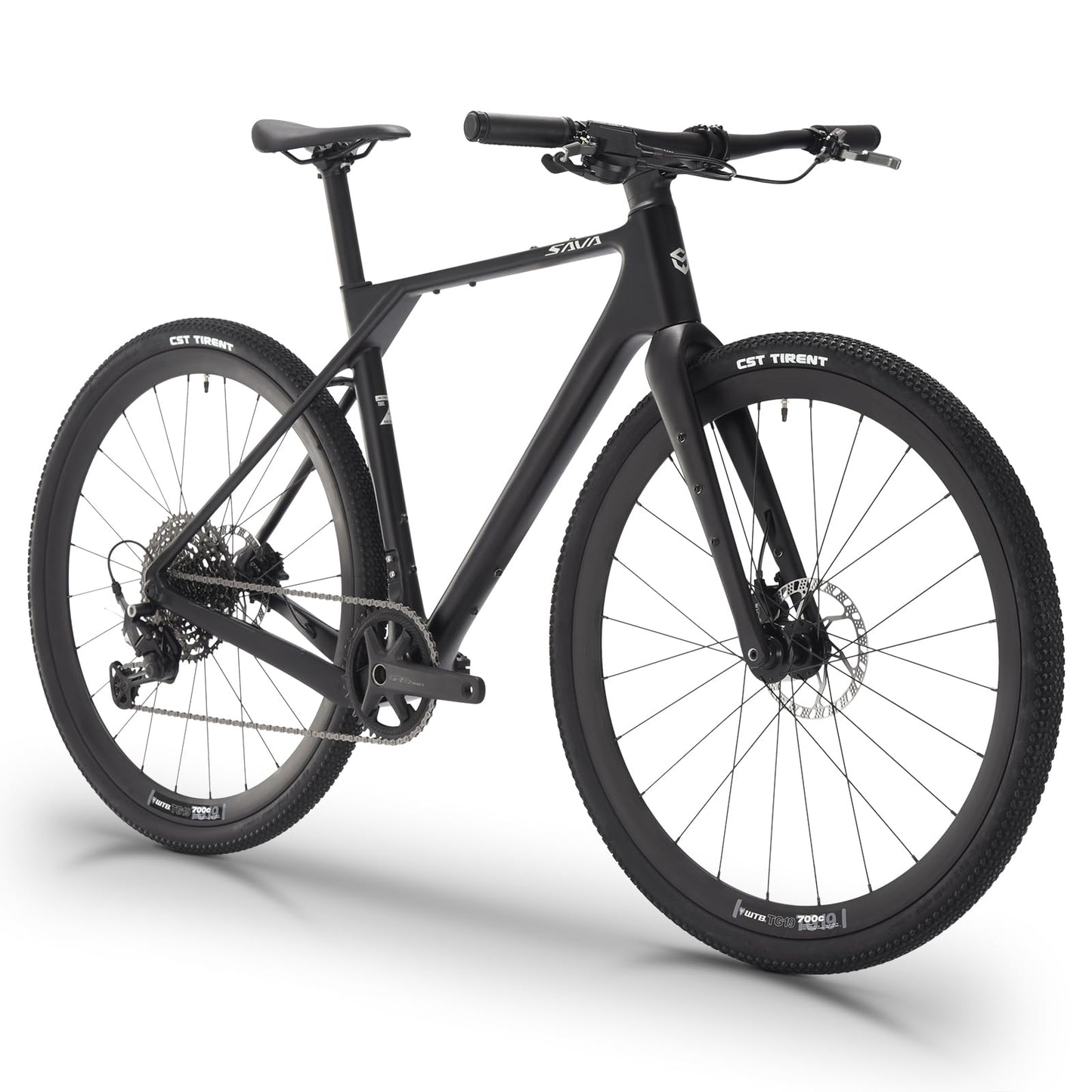 SAVADECK Carbon Gravel Bike - T800 Carbon Frame & Fork | Shimano U6000 11-Speed Groupset | Hydraulic Disc Brakes | 700CX40mm All-Terrain Tires | Men & Women Road/Off-Road Bicycle (Black, 47cm)