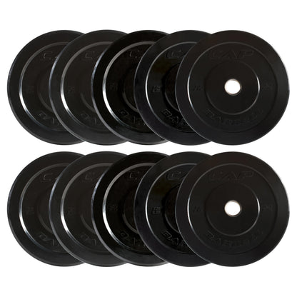 CAP Barbell 260 lb Elite Olympic Bumper Plate Set, Black