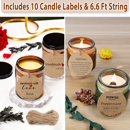 130 Pcs Candle Wicks for Candle Making Kit: 100 Cotton & 30 Wood Wicks with Complete Tool Set (Wick Holders, Wick Stickers, Candle Tabs, Tweezers, Pen), for Soy Beeswax DIY Candles