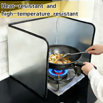 Foldable 3-Sided Stainless Steel Oil Splatter Guard – Heat-Resistant Stove Shield, Collapsible Grease Splash Protector for Cooking & Frying 14.7 * 11.8 * 11.4