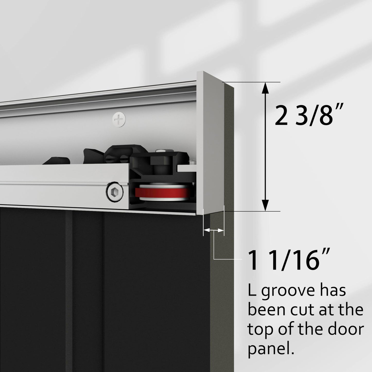JUBEST 36"x84" Concealed Sliding Barn Door with Soft Close Hardware Kit, Black Hidden Door for Opening 32"-34"x80", Waterproof and Modern, Smooth Sliding, for Interior Using, Widely Used