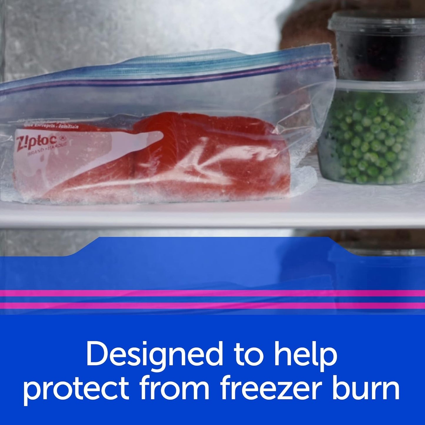 Ziploc Two Gallon Food Storage Freezer Bags, Grip 'n Seal Technology for Easier Grip, Open, and Close, 10 Count, Pack of 3 (30 Total Bags) (Packaging May Vary)
