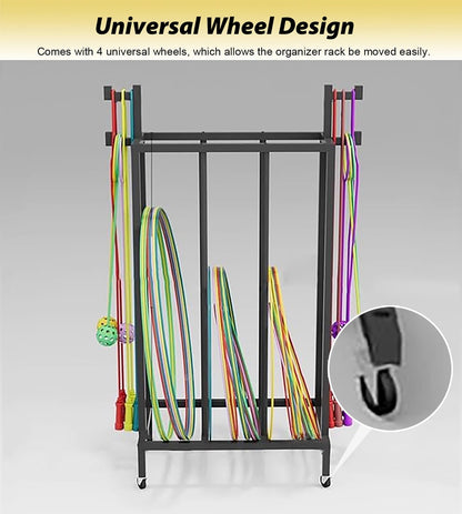 Qiokoith Exercise Rope and Stand Portable Fitness Equipment Organizer for PE Classes and Gyms