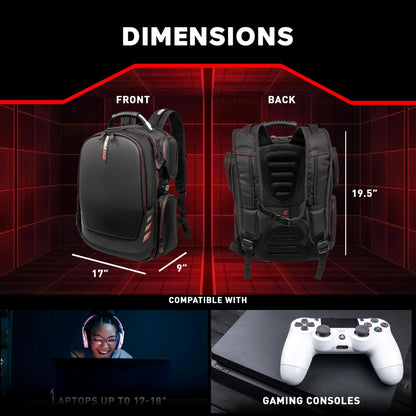 Mobile Edge CORE Gaming Laptop Backpack for 17-18 Inch Laptops with USB Charging Port and Cable, TSA-Friendly, MECGBPV1