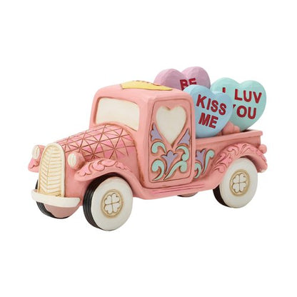 Enesco Sweethearts Candies by Jim Shore Pink Truck Filled with Hearts Figurine, 4.5 Inch, Multicolor