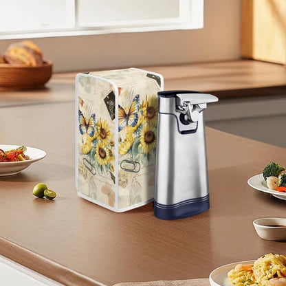 Can Opener Cover, Dust Protection Stain Resistant Kitchen Appliance Cover, Washable for Women Gift, Butterfly Sunflower