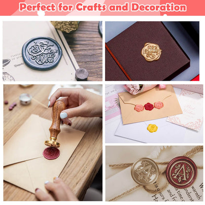 1456Pcs Sealing Wax Beads Kit, Letter Wax Seal Stamp, 56 Colors