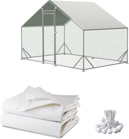 11.3 6.3 (1 Pack) Chicken Coop Cover Waterproof and UV, * FT Chicken Run Cover for Winter with Ball Bungees Cords
