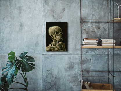 Wieco Art Skull of a Skeleton with Burning Cigarette, 1886 by Vincent Van Gogh Canvas Wall Art for Home Decor and Wall Decor Post-impressionism Canvas Prints Pictures Artwork