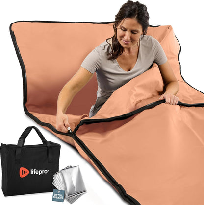 LifePro RejuvaWrap Infrared Sauna Blanket — Portable Sauna Bag with 9 Temp Levels Low EMF Far Infrared Heating — At Home Full Body Rejuvenation & Relaxation