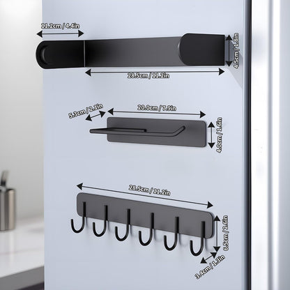 3 Packs Magnetic Kitchen Organizer & Magnetic Utensil Holder - Hanging Hooks &Paper Towel Holder & Tumbler Lid