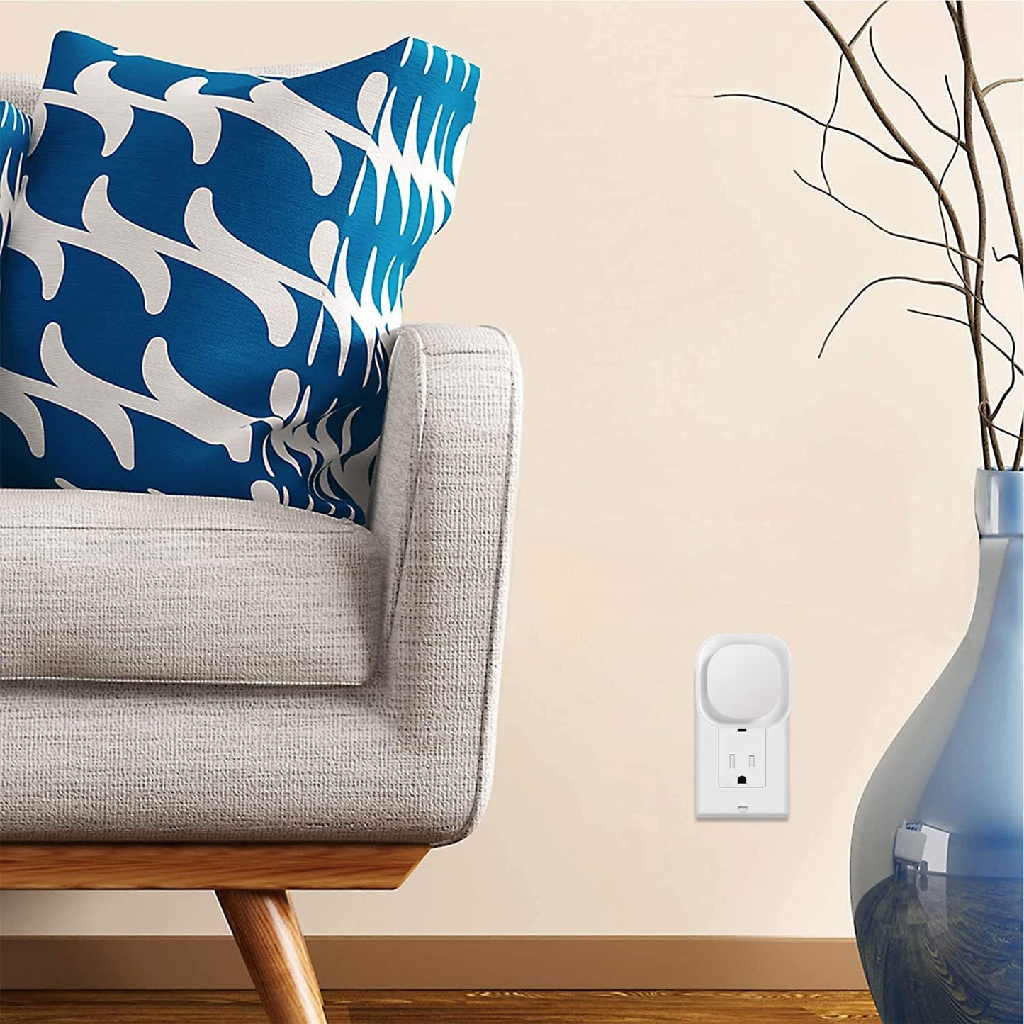 2 Pack Plug in Amber Night Light, Auto Dusk to Dawn, Soft Glow, Dimmable, Diffused Light, LED Lights for Bedroom, Kids, Bathroom, Sleep, Baby Nursery, Toddler, Hallway, Kitchen, Home Decor