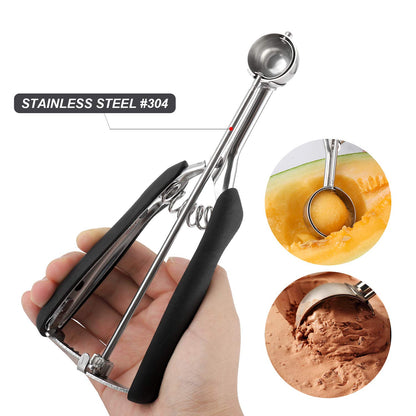 Small Cookie Scoop Set - 2 PCS Include 1 tsp / 2 tsp Cookie Dough Scoops, Cookies Scoops for Baking, Made of 18/8 Stainless Steel, Good Soft Grips, Quick Trigger Release