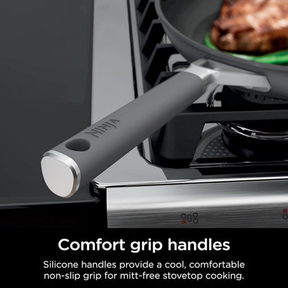 Ninja NeverStick Professional Hard-Anodized 10 Piece Pots & Pans Set, Nonstick Cookware Set, Durable, Oven Safe to 500°F, Slate Grey, C39500