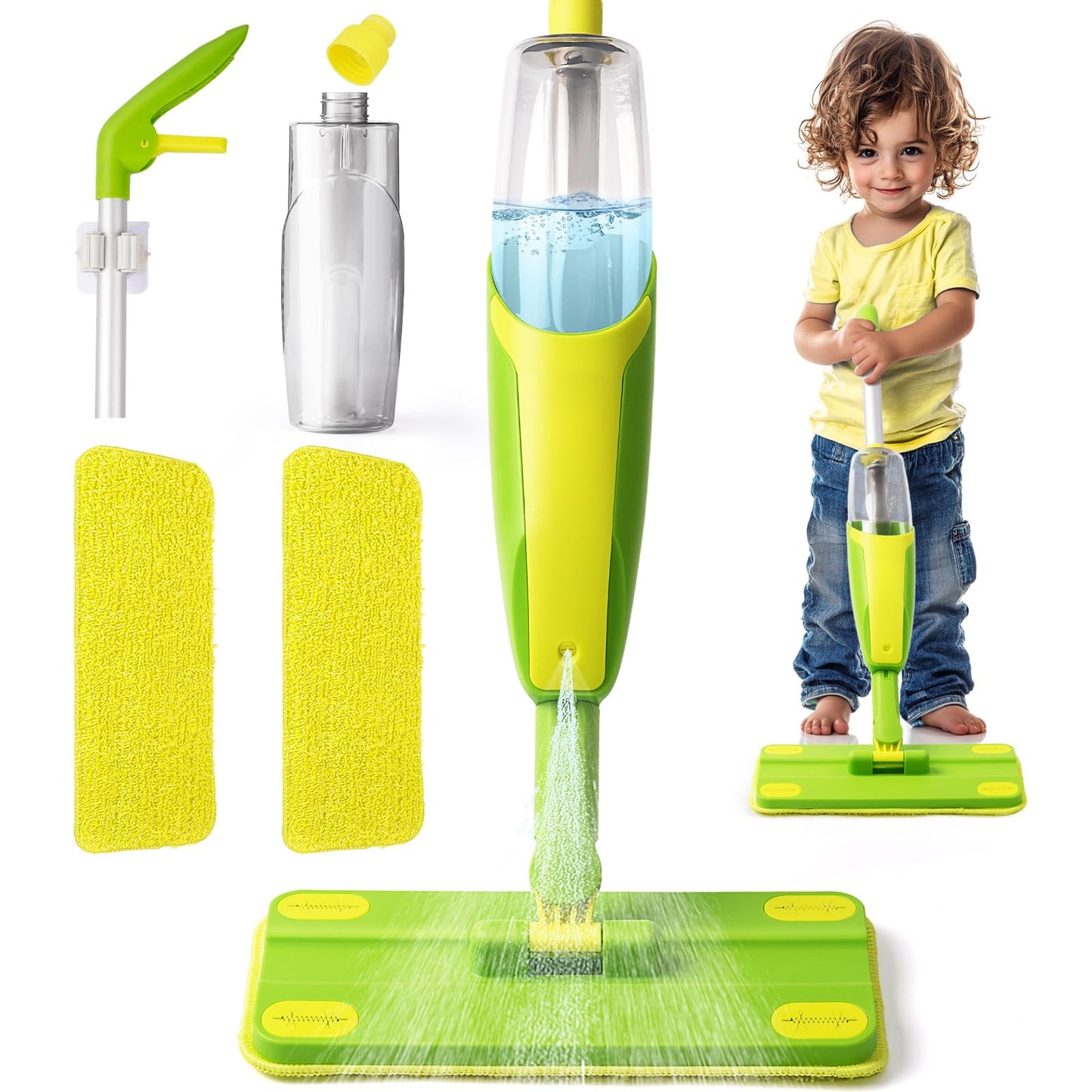 Toddler Spray Mop-Montessori Toys Mini Size Cleaning Mini Mop that Really Spray -Kid Pretend Play Toys Gift for Toddlers Girls Boys