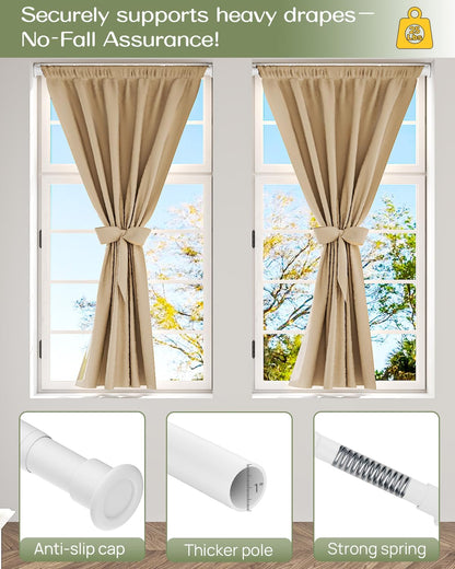 ALLZONE Heavy Duty Tension Shower Curtain Rod, 28-42 Inches, Adjustable Non-Slip for Bathroom and Closet