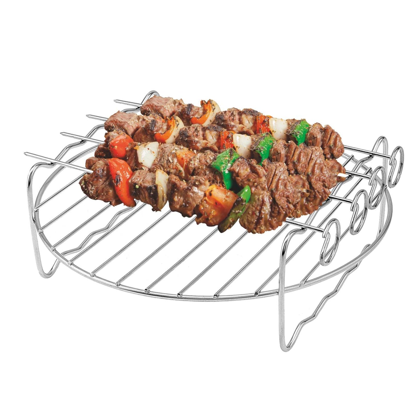 Air Fryer Racks Set 3PC, 6 inch Stainless Steel Layer Racks Air Fryer Accessories, Kitchen Multipurpose Double Layer Racks with Skewer Round Cooking Rack Toast Rack,Fits Most 2.5QT or Above Air Fryer