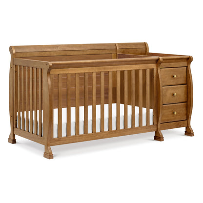 Davinci Kalani 4-in-1 Convertible Crib and Changer Combo in Chestnut