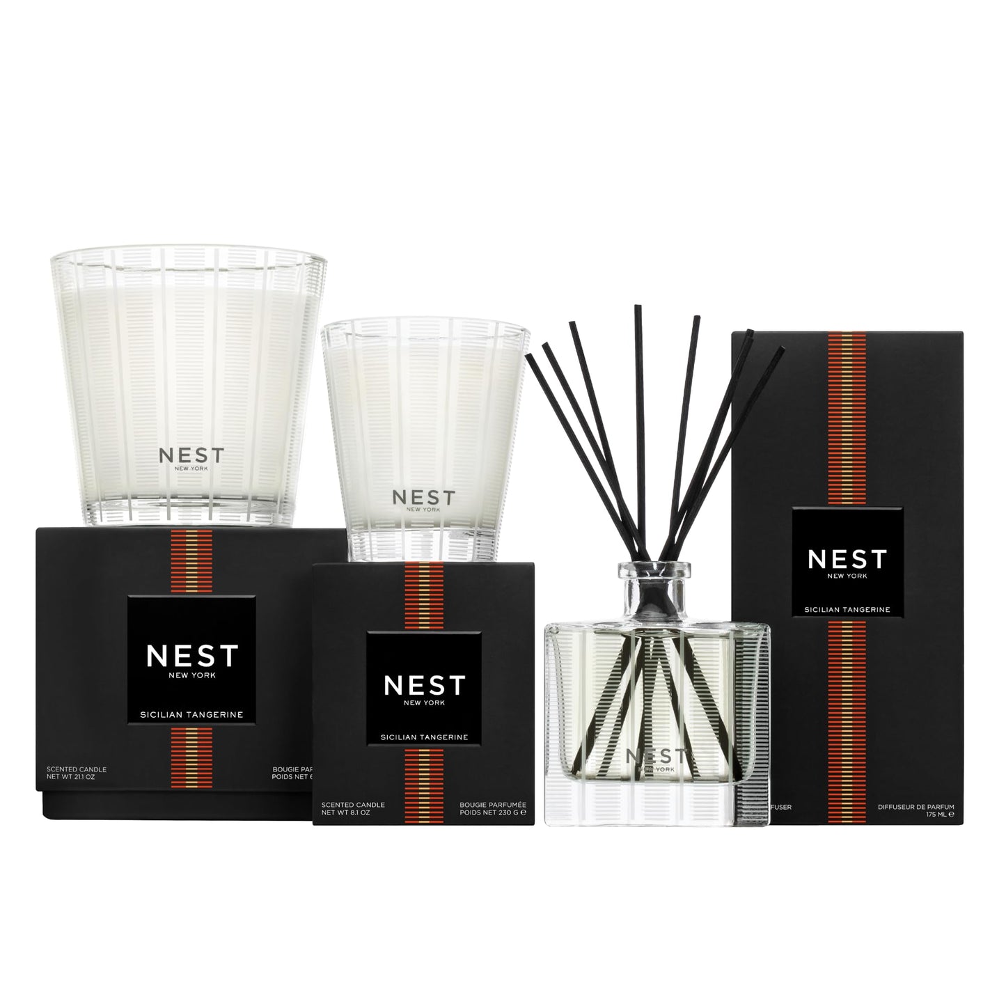 NEST New York Reed Diffuser Liquid Refill, Sicilian Tangerine - 5.9 fl oz - Fragrance for Up to 90 Days - Flame Free