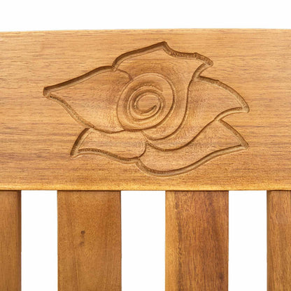 GFDWPUY Outdoor Rose Bench Hand Carved Solid Acacia Wood 44.88 x 18.11 x 32.48 in Natural Finish for Balcony Garden Patio