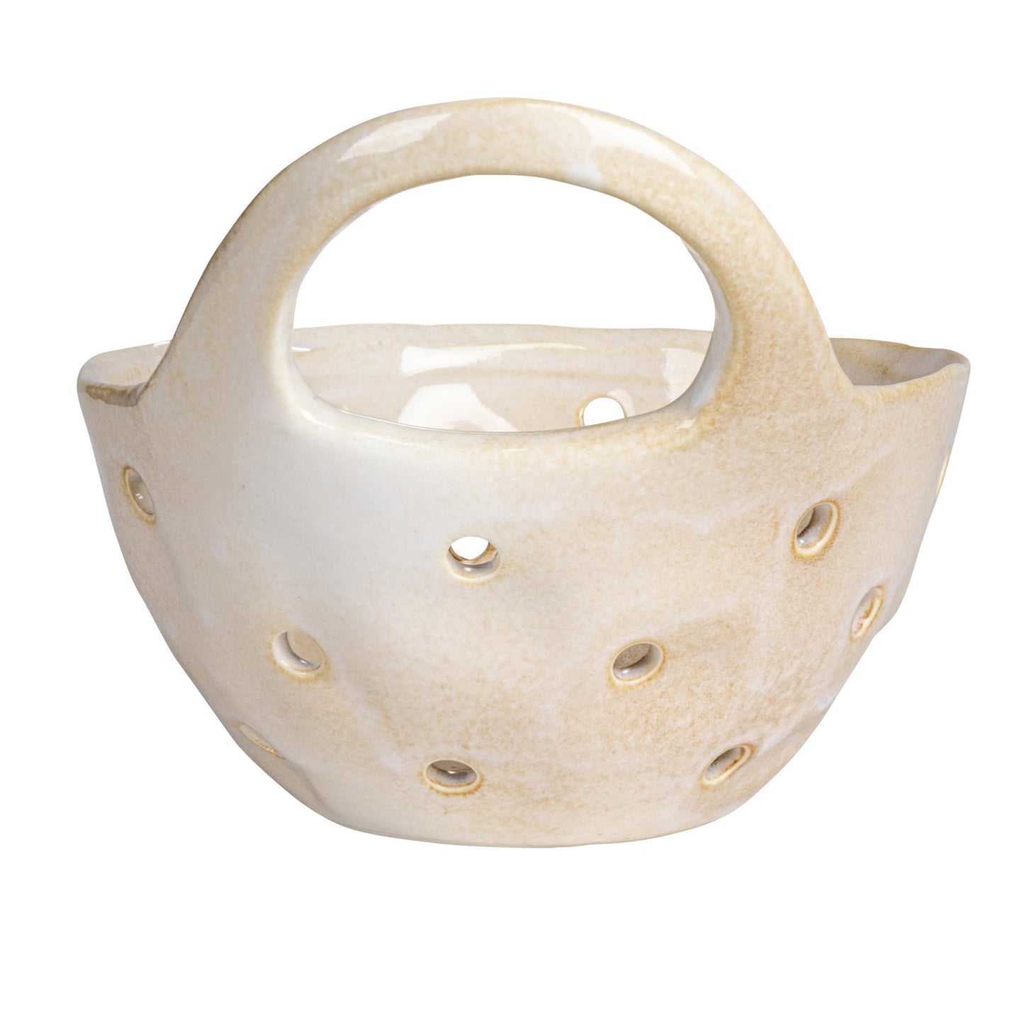 Creative Co-Op Set of 2 Cream Stoneware Colanders